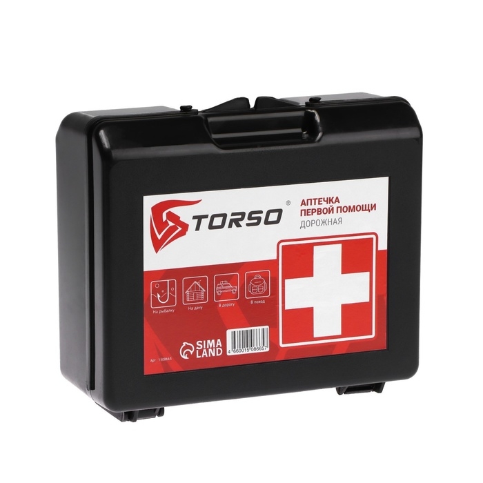 Аптечка первой помощи TORSO дорожная, состав РФ 2024 Аптечка первой помощи TORSO дорожная, состав РФ 2024