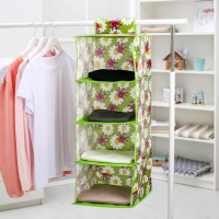 Органайзер подвесной Доляна &laquo;Божьи коровки&raquo;, 4 отделения, 30&times;30&times;80 см, цвет зелёный