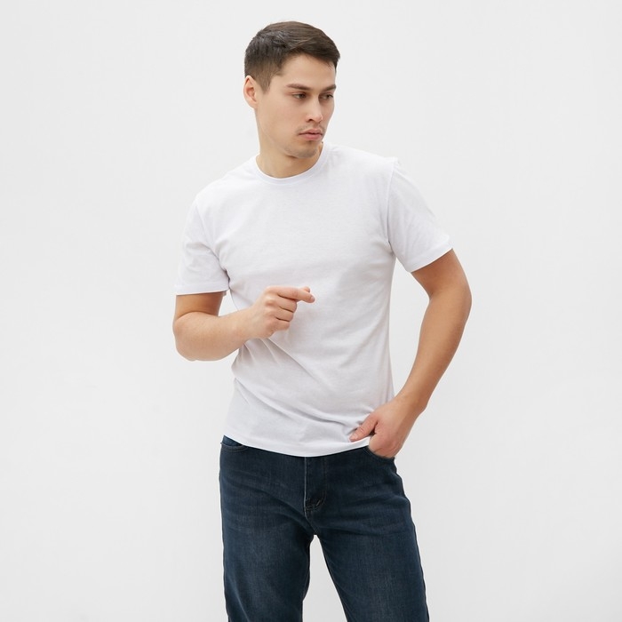 Футболка мужская, цвет белый, размер 52