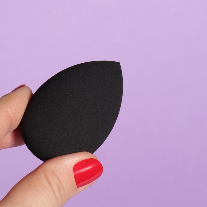 Спонжи для макияжа, набор - 2 шт, 6 &times; 4 см, увеличиваются при намокании, цвет чёрный