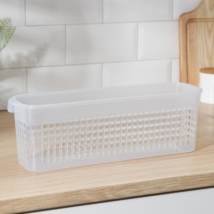 Корзина для хранения Доляна, 37,5&times;10,5&times;12 см, цвет прозрачный