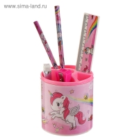 Набор настольный детский "Единорог" (подставка+2 карандаша+линейка+точилка+ластик+блокнот 8 листов) Набор настольный детский "Единорог" (подставка+2 карандаша+линейка+точилка+ластик+блокнот 8 листов)