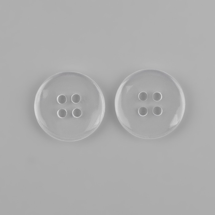 Набор пуговиц, 4 прокола, d = 18 мм, 10 шт, в блистере, цвет прозрачный Набор пуговиц, 4 прокола, d = 18 мм, 10 шт, в блистере, цвет прозрачный
