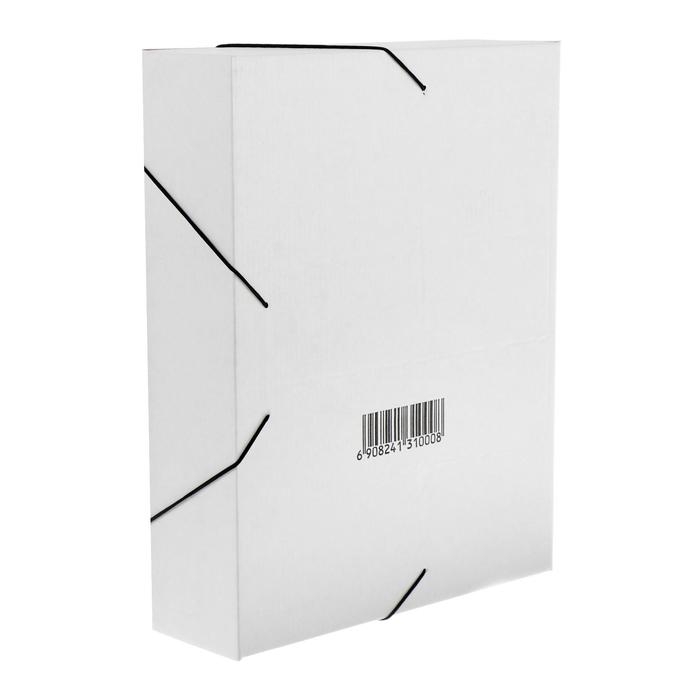 Папка архивная на резинках Calligrata, микрогофрокартон, 75 мм, белый, до 700 л Папка архивная на резинках Calligrata, микрогофрокартон, 75 мм, белый, до 700 л