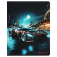 Тетрадь 48 листов в клетку на скрепке "Космические тачки", обложка мелованный картон, твин-лак, УФ-лак, блок офсет, МИКС Тетрадь 48 листов в клетку на скрепке "Космические тачки", обложка мелованный картон, твин-лак, УФ-лак, блок офсет, МИКС