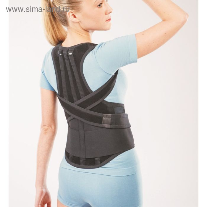 Корректор осанки НТ-КР-031, усиленный, 4 ребра, размер L, цвет чёрный Корректор осанки НТ-КР-031, усиленный, 4 ребра, размер L, цвет чёрный