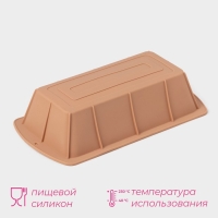 Форма для выпечки Доляна «Хлеб», силикон, 24×13×6 см, внутр.размер 21×11 см, цвет бежевый Форма для выпечки Доляна «Хлеб», силикон, 24×13×6 см, внутр.размер 21×11 см, цвет бежевый