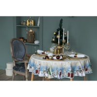Скатерть новогодняя Этель Christmas time d=150см +/-3см с ГМВО, 100%хл, саржа 190 гр/м2