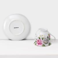 Сервиз керамический чайный на металлической подставке Доляна «Томная роза», 13 предметов: 6 чашек 230 мл, 6 блюдец d=14,2 см, чайник 1 л, цвет белый Сервиз керамический чайный на металлической подставке Доляна «Томная роза», 13 предметов: 6 чашек 230 мл, 6 блюдец d=14,2 см, чайник 1 л, цвет белый