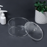 Органайзер для хранения, с крышкой, 14 &times; 14 &times; 9,3 см, цвет прозрачный