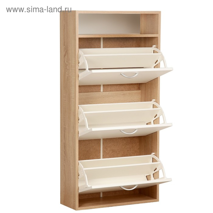 Обувница Приветливая-1, 600х222х1232, Дуб сонома/Белый