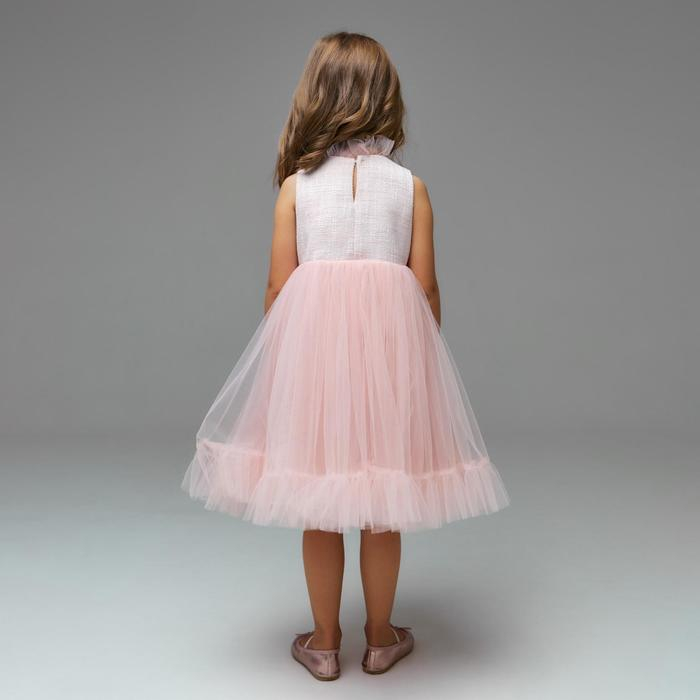 Платье нарядное детское, цвет розовый, рост 110 см