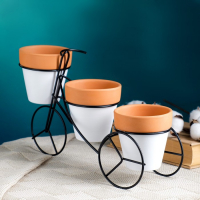 Набор кашпо "Велосипед" 3шт, на подставке, 9х9см Набор кашпо "Велосипед" 3шт, на подставке, 9х9см
