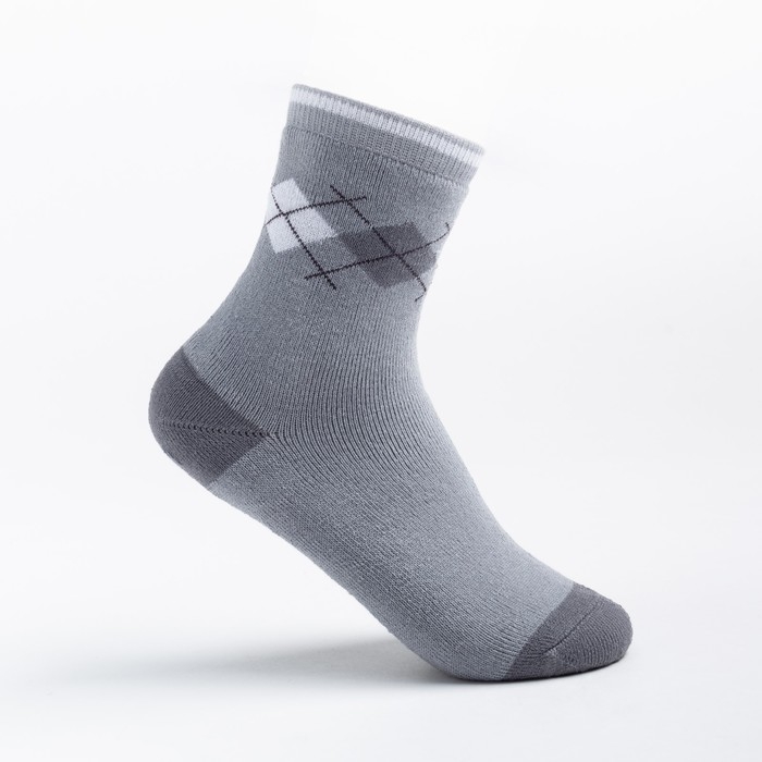 Носки детские махровые, цвет серый, размер 14-16 Носки детские махровые, цвет серый, размер 14-16