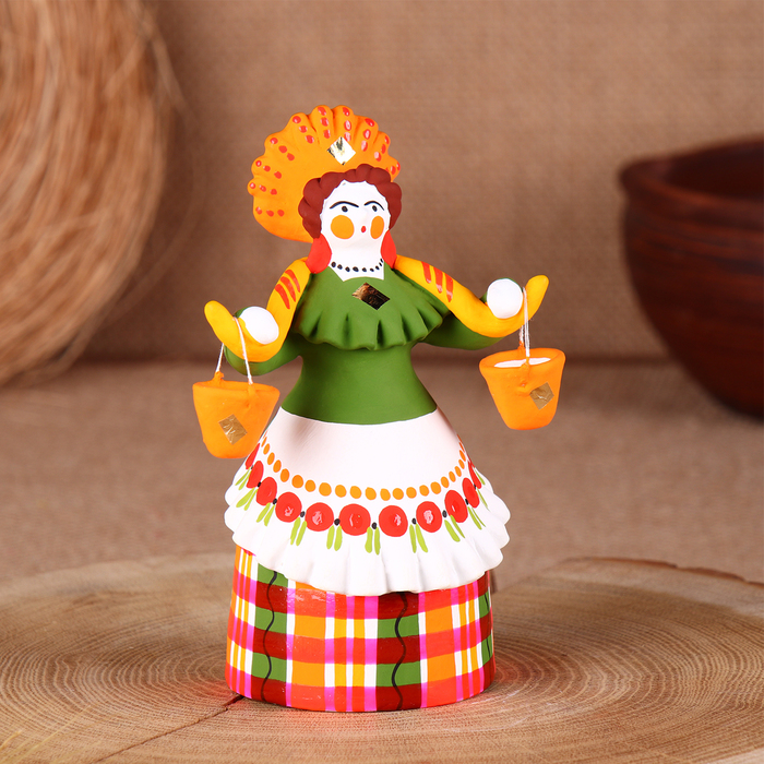 Дымковская игрушка Дымковская игрушка "Барыня - водоноска", 14 см, микс