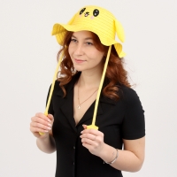 Панама "Милый зайка", уши поднимаются р-р 52-54 цвет жёлтый Панама "Милый зайка", уши поднимаются р-р 52-54 цвет жёлтый