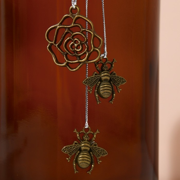 Ваза для цветов стекло, коричневая, 500 мл.