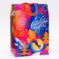 Новый год. Подарочная коробка новогодняя Чудолесье многоуровневое тиснение фольгой 23 х 10 х 33 см. Новый год. Подарочная коробка новогодняя Чудолесье многоуровневое тиснение фольгой 23 х 10 х 33 см.