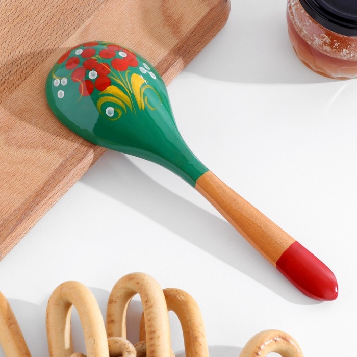 Ложка «Зеленушка», салатная, 6×21, хохлома Ложка «Зеленушка», салатная, 6×21, хохлома
