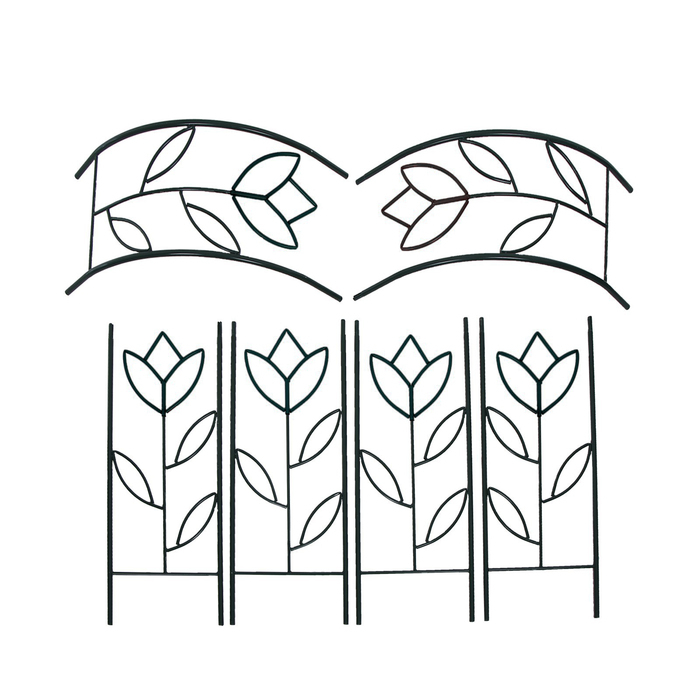 Арка садовая, разборная, 230 &times; 125 &times; 36.5 см, металл, зелёная, &laquo;Тюльпан&raquo;