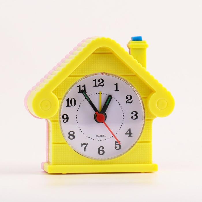 Часы настольные будильник детский с подсветкой Часы настольные будильник детский с подсветкой "Домик", 9 х 8.5 см, микс