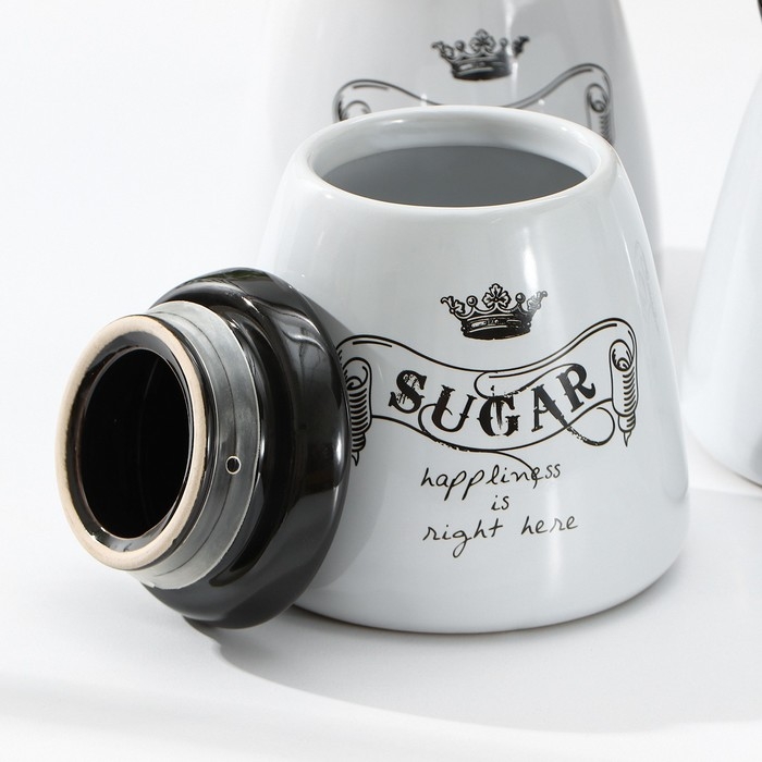 Набор банок керамических для сыпучих продуктов «Винтаж», 750 мл, 3 предмета Набор банок керамических для сыпучих продуктов «Винтаж», 750 мл, 3 предмета