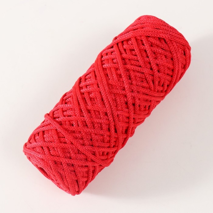 Шнур для вязания 35% хлопок,65% полипропилен 3 мм 85м/160&plusmn;10 гр (красный)