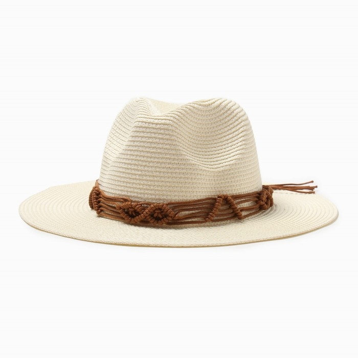 Шляпа женская MINAKU цв. молочный, р-р 56-58 Шляпа женская MINAKU цв. молочный, р-р 56-58