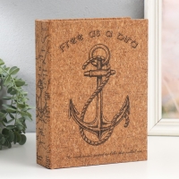 Шкатулка-книга дерево кожзам под пробку "Якорь" 6х18х24 см Шкатулка-книга дерево кожзам под пробку "Якорь" 6х18х24 см