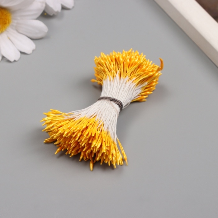 Тычинки для искусственных цветов глянец Тычинки для искусственных цветов глянец "Рисинки" светло-оранжевый набор 360 шт длина 6 см 10705