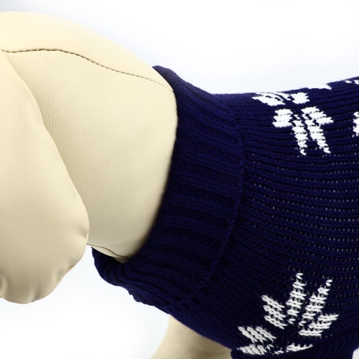 Одежда для собак. Свитер вязаный с орнаментом &laquo;Новогодний&raquo;, синий, размер M