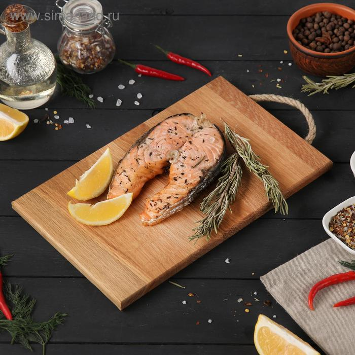 Доска разделочная с верёвочной ручкой Mаgistrо, 29&times;18&times;1,2 см, дуб