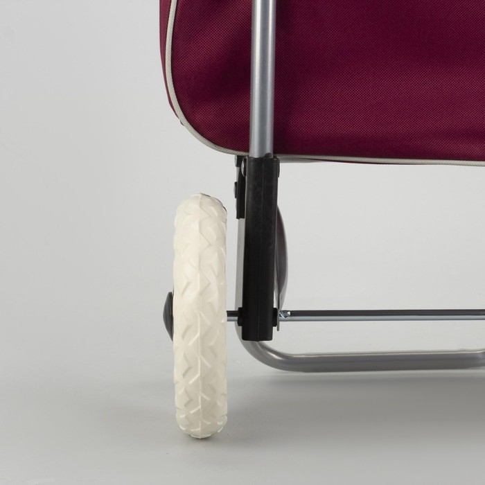 Сумка-тележка хозяйственная на шнуре, цвет бордовый Сумка-тележка хозяйственная на шнуре, цвет бордовый