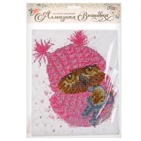 Алмазная вышивка &laquo;Сова в шапочке&raquo;, с подставкой, с частичным заполнением