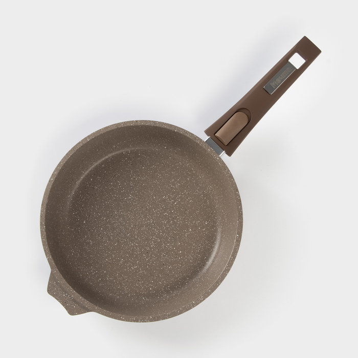 Сковорода &laquo;Гранит Brown&raquo;, d=22 см, антипригарное покрытие, съёмная ручка, цвет МИКС