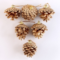 Новый год! Набор декоративных шишек, 6 шт., в золотом цвете, 17,5 &times; 11,5 &times; 6 см