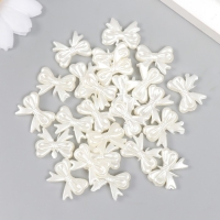 Декор для творчества пластик "Бант" жемчужный набор 25  шт 1,4х1,8 см