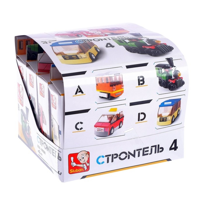 Конструктор «Городской транспорт», 59 деталей, 4 вида, МИКС Конструктор «Городской транспорт», 59 деталей, 4 вида, МИКС