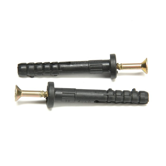 Дюбель-гвоздь Дюбель-гвоздь "Стройбат", полипропиленовый, грибовидная манжета, 6x40 мм, 200 шт