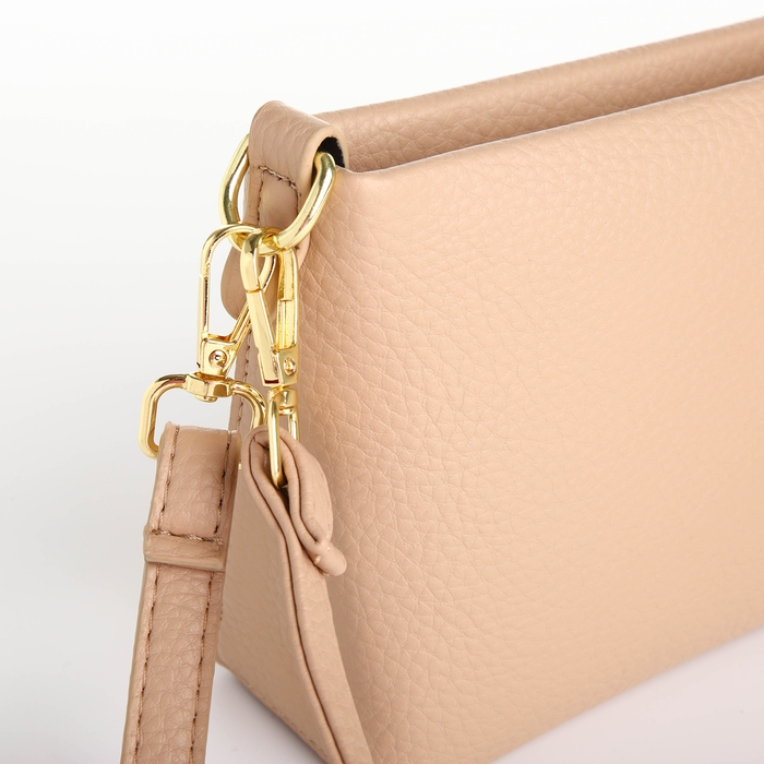 Сумка женская кросс-боди на молнии, цвет бежевый