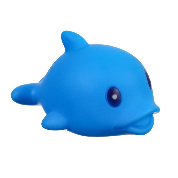 Набор резиновых игрушек для ванны &laquo;Поймай дельфина&raquo;, 8 см, с пищалкой, 6 шт, сачок, Крошка Я