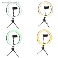 Светодиодная кольцевая лампа на штативе Luazon SNP097, 10" (26 см), 20 Вт, штатив 8-14 см Светодиодная кольцевая лампа на штативе Luazon SNP097, 10" (26 см), 20 Вт, штатив 8-14 см