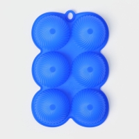 Форма для выпечки «Купол», 25×16×3,5 см, 6 ячеек (d=7 см), цвет МИКС Форма для выпечки «Купол», 25×16×3,5 см, 6 ячеек (d=7 см), цвет МИКС