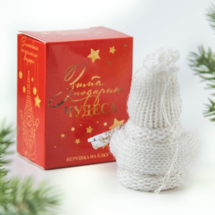 Ёлочная игрушка новогодняя новогодняя &laquo;Новый год: С Новым годом!&raquo;,   7 см х 6 см х 3 см