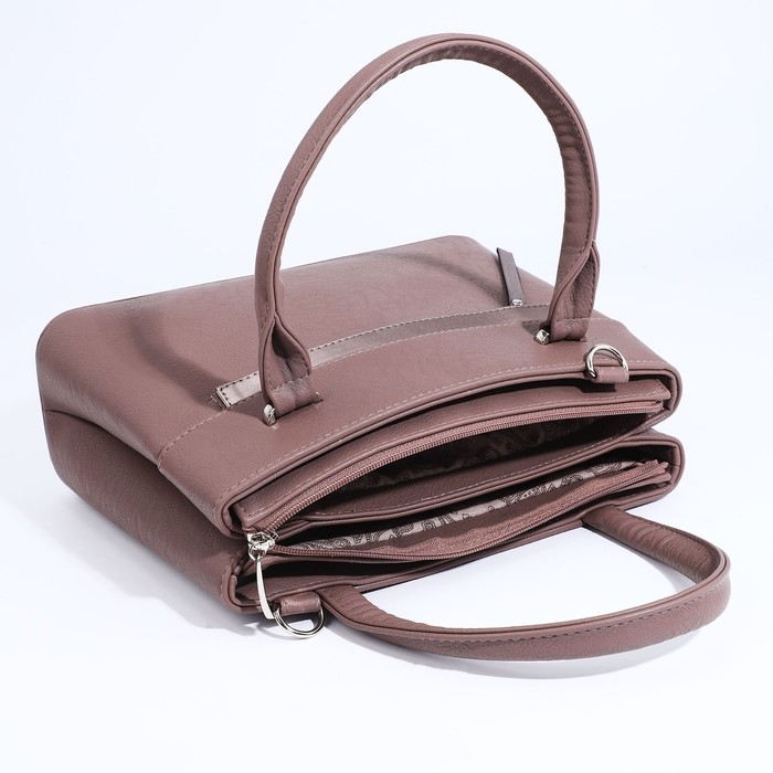 Сумка-тоут Сумка-тоут "Оливи" на молнии, цвет коричневый