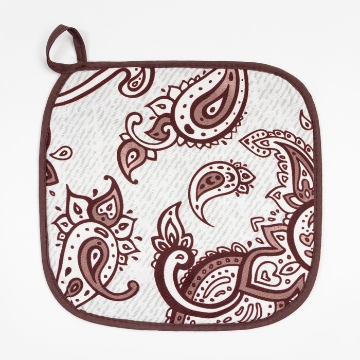 Кухонный набор Этель &laquo;Восточные узоры&raquo;, полотенце 40х73 см, прихватка 19х19 см, фартук 60х65 см