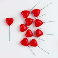 Набор топперов на проволоке &laquo;Сердце&raquo;, набор 10 шт., размер 1 шт. &mdash; 4 &times; 2,5 &times; 10 см