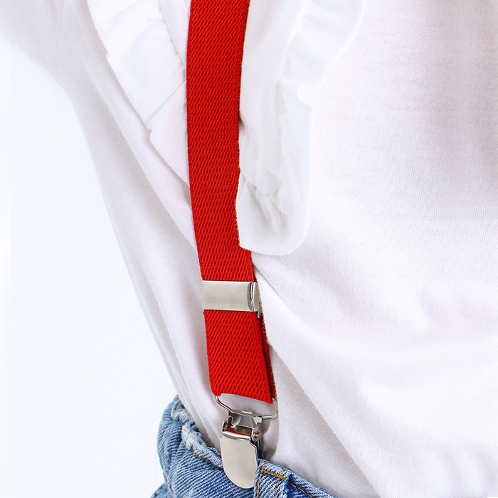 Подтяжки детские &laquo;Выбражулька&raquo;, ширина 2, 5 см, цвет красный