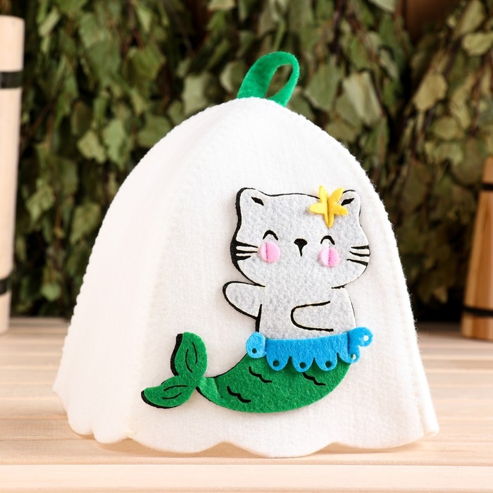 Шапка для бани с аппликацией Шапка для бани с аппликацией "Алана"