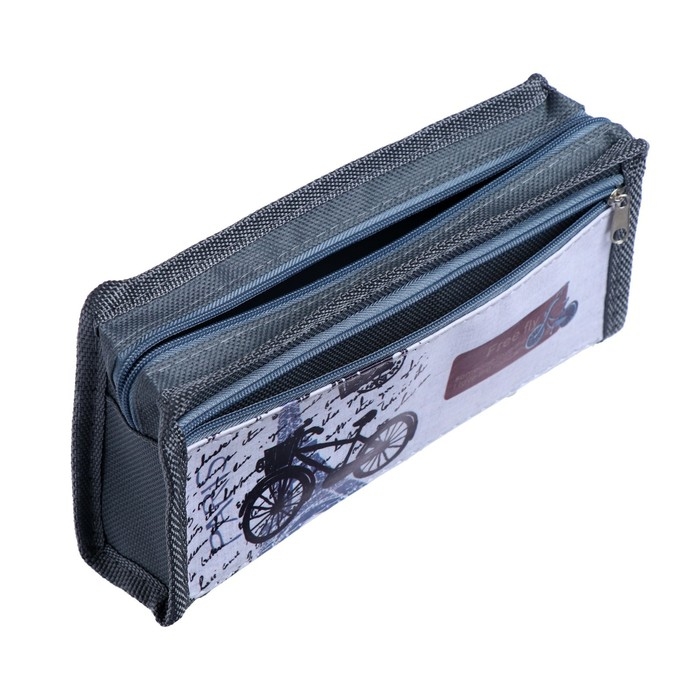 Пенал школьный на молнии 2 отделения Пенал школьный на молнии 2 отделения "Велосипед", МИКС